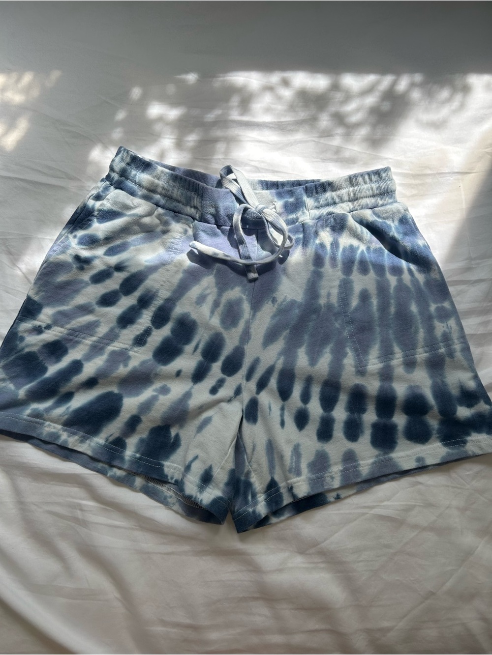 Jane and Delancey Blue Tie-Dye Drawstring Athletic Shorts
